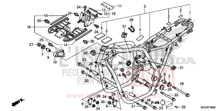 FRAME BODY for CB1100 ABS GRAPHITE BLACK (NHB01) from 2014